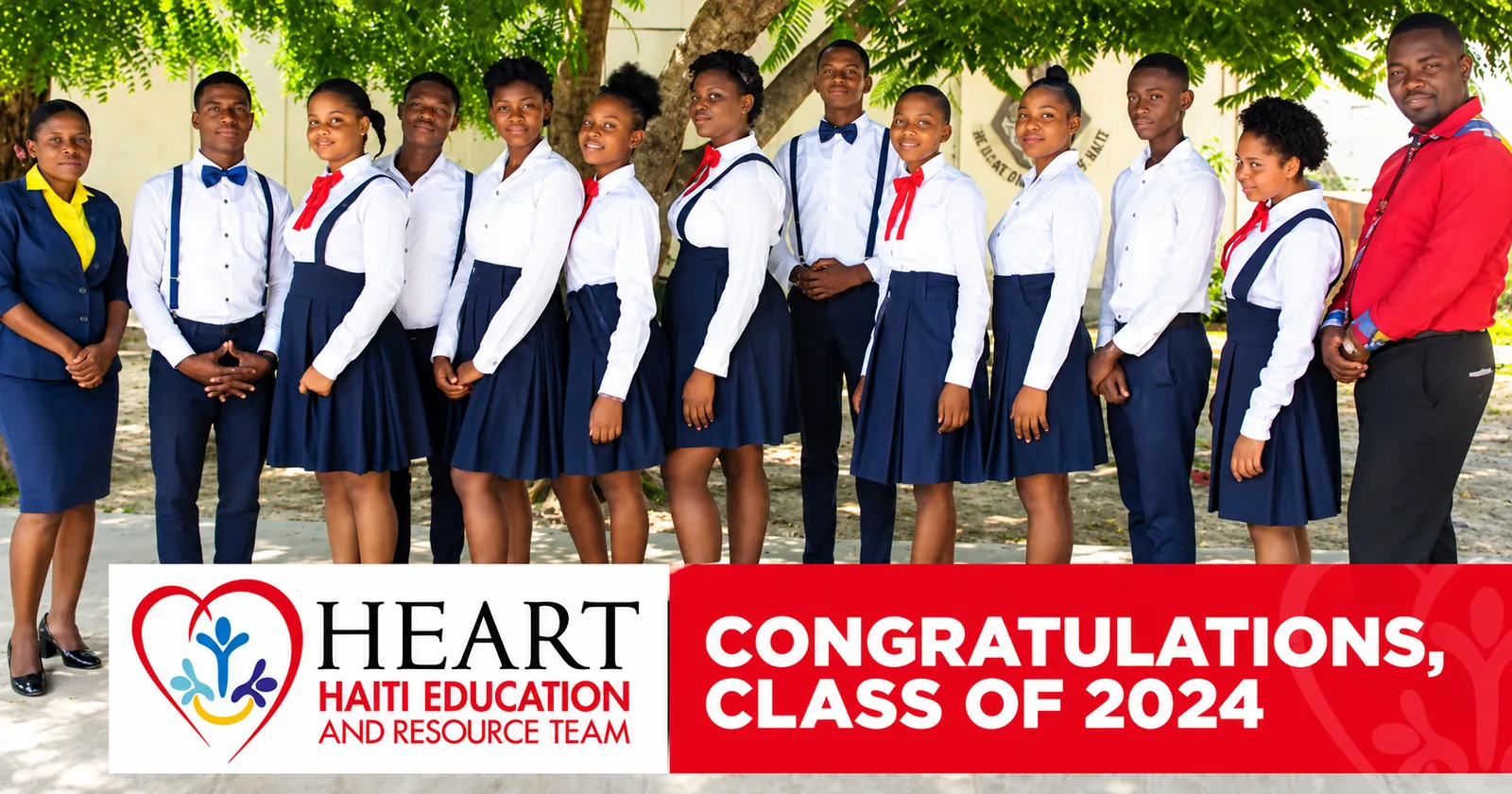 HEART in Haiti Class of 2024 graduates with staff